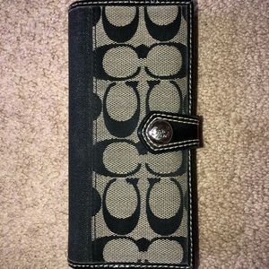 Coach Gray And Black Wallet